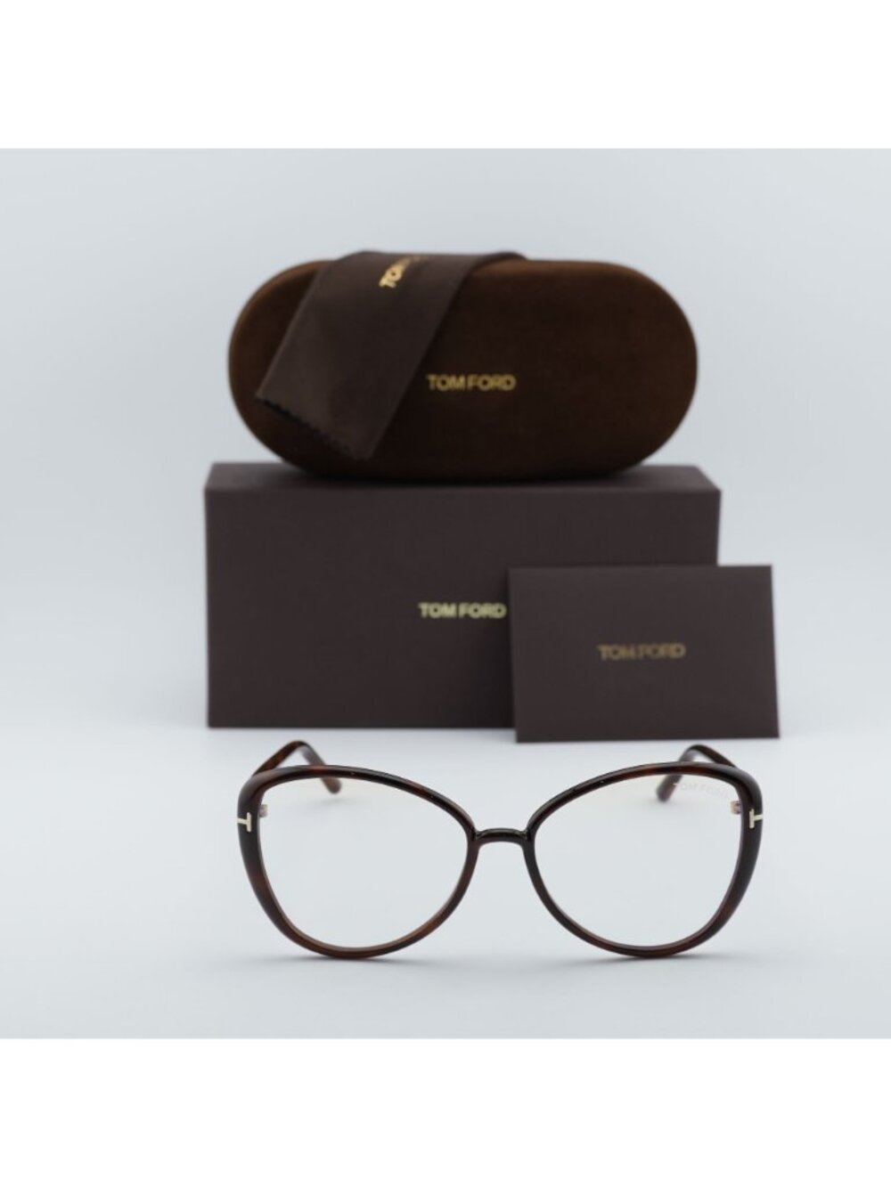 Tom Ford FT5907-B 052 Butterfly Eyeglasses 55mm - Dark Havana / Blue Light Block - Picture 3 of 10